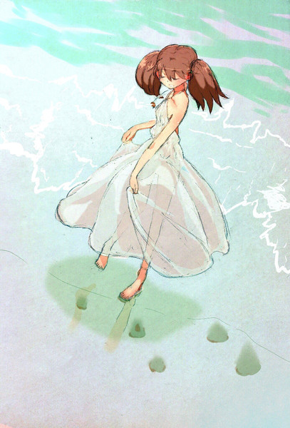 波打ち際ではしゃぐ なまくら さんのイラスト ニコニコ静画 イラスト