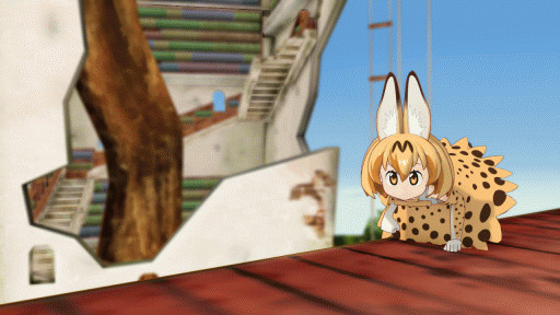 【GIFアニメ】サーバルジャンプ！【MMDけもフレ】