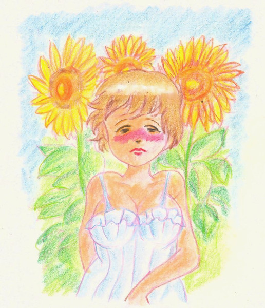 のすじいの昭和色鉛筆戯れ絵 恋と言う名前の夏の花 のすじい さんのイラスト ニコニコ静画 イラスト