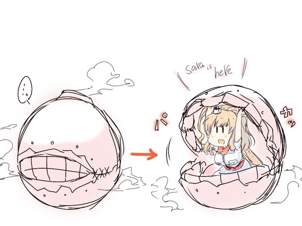 サラトガ改二タコヤキ化事件 ニコニコ静画 イラスト