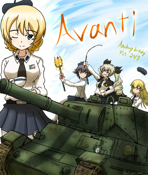 ガルパン アンチョビ誕生日おめでとうごじゃまーす 灰色プリン Nakanokami さんのイラスト ニコニコ静画 イラスト