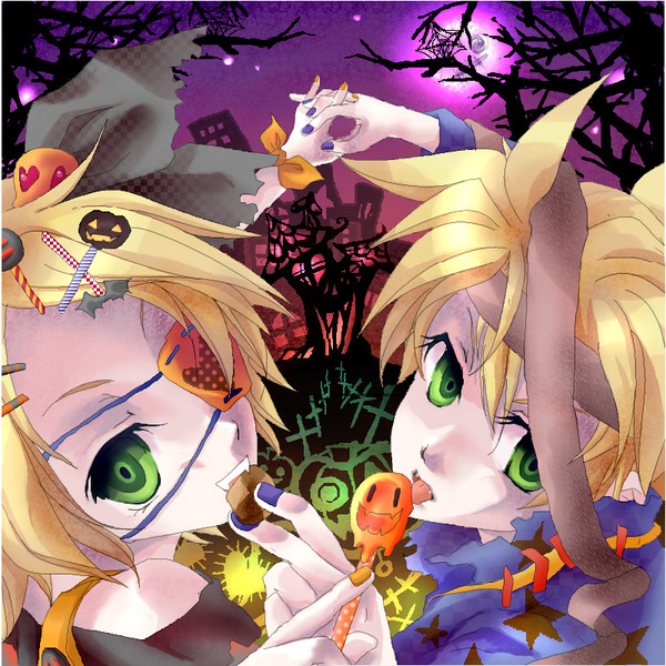 リンレンハロウィン 背景つき はなねこ W さんのイラスト ニコニコ静画 イラスト