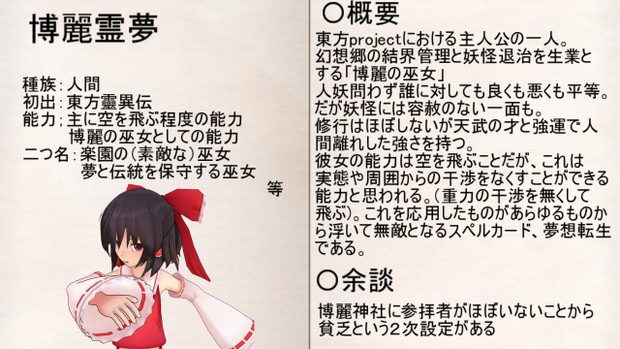 キャラ紹介 博麗霊夢 Re ゼロから始める実況生活part12 モズク さんのイラスト ニコニコ静画 イラスト