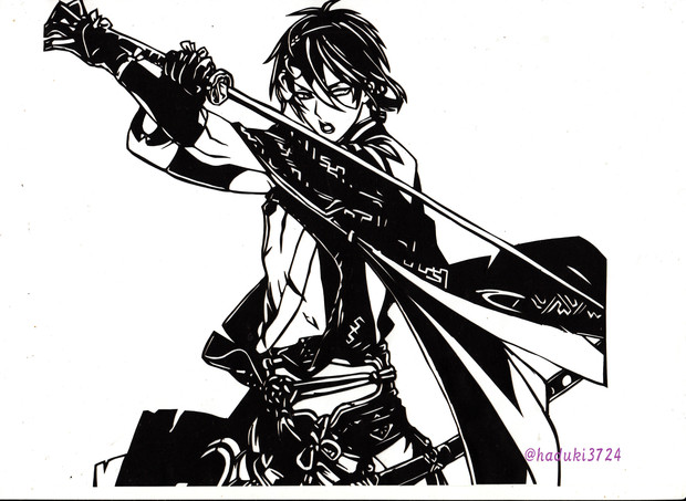 切り絵 で三日月宗近 真剣必殺ver 葉月 さんのイラスト ニコニコ静画 イラスト