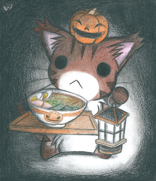 ハロウィンラーメンにゃんこ