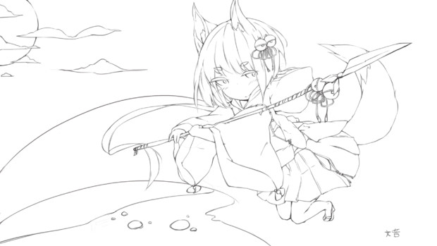 狐塗り絵 文音 さんのイラスト ニコニコ静画 イラスト