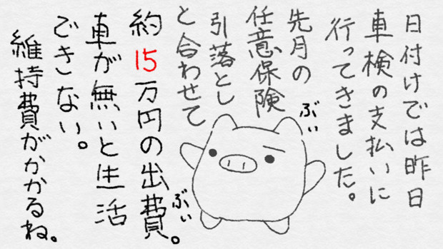 最近の出来事（車の維持）