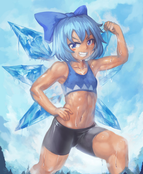 あまりにも筋トレした氷の妖精 Yilx さんのイラスト ニコニコ静画 イラスト