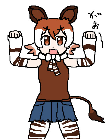 威嚇するオカピ キュウシュウシチメンチョウ さんのイラスト ニコニコ静画 イラスト
