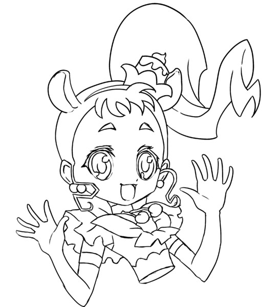 版権モノ塗り絵 キュアカスタードちゃん ニコニコ静画 イラスト