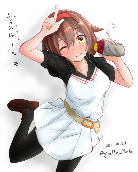 焼き芋を頬張る白露 じらふ翻車魚 さんのイラスト ニコニコ静画 イラスト