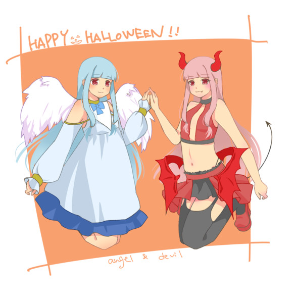 コトノハロウィン 天使 葵と悪魔 茜 さきゆき さんのイラスト ニコニコ静画 イラスト