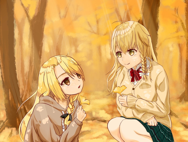 落ち葉拾い ナデシコ さんのイラスト ニコニコ静画 イラスト