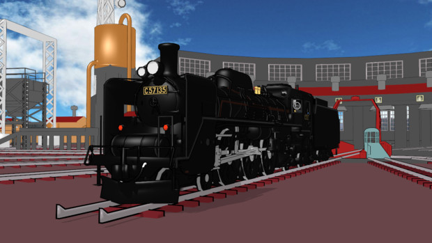 モデル更新 C５７型蒸気機関車１３５号機 Mmd鉄道 ざ さんのイラスト ニコニコ静画 イラスト
