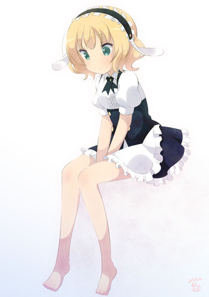 裸足でお座り ニコニコ静画 イラスト
