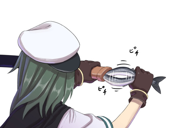 何故か刀が秋刀魚になってる木曾 みすみ さんのイラスト ニコニコ静画 イラスト