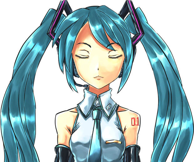 二次創作素材 きれいな初音ミク 寝顔 完成版 星才花 さんのイラスト ニコニコ静画 イラスト