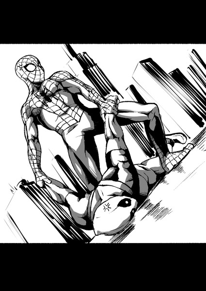 スパイダーマンとデッドプールの本格的バトル K You さんのイラスト ニコニコ静画 イラスト