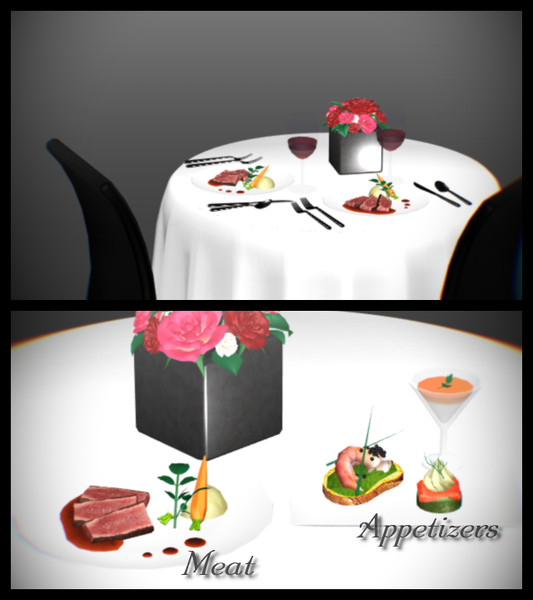 Mmdアクセサリ配布 ディナーセット Rerto さんのイラスト ニコニコ静画 イラスト