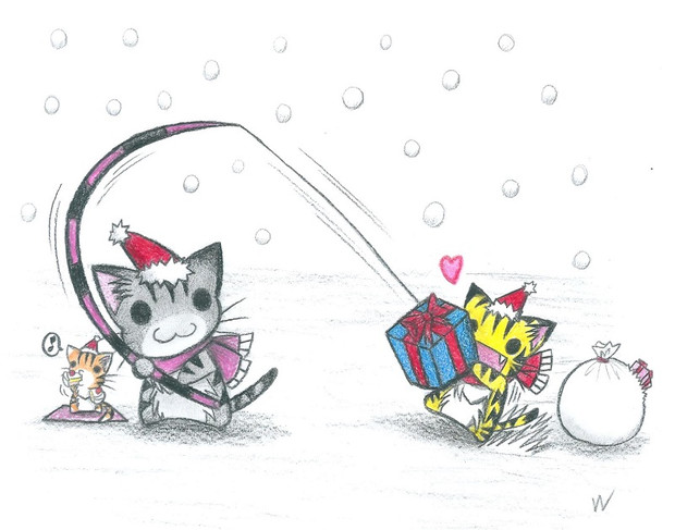 プレゼントで猫を釣るにゃんこ わにねこwithくまこ さんのイラスト ニコニコ静画 イラスト
