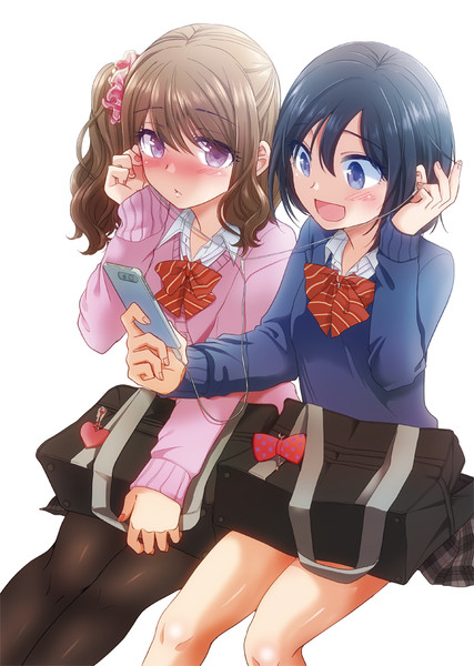 イヤホン半分こ 創作百合 アジイチ さんのイラスト ニコニコ静画 イラスト