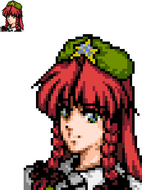 【48*64】ＦＥ聖戦の系譜風・紅美鈴【１６色ドット絵】