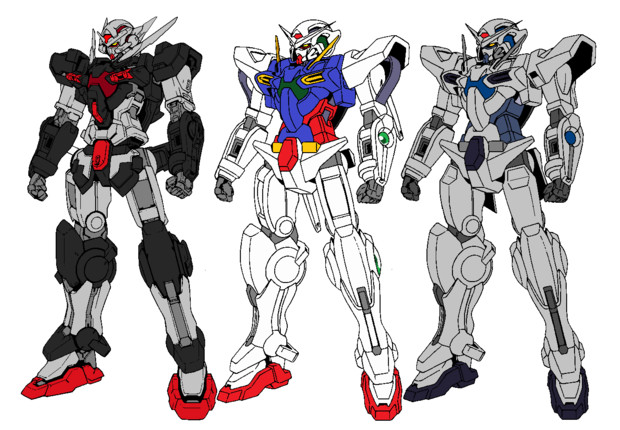 アストレアとエクシアをrx 78ファーストロットっぽくしてみた コノザワ さんのイラスト ニコニコ静画 イラスト