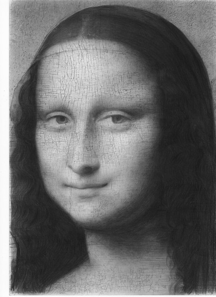精密鉛筆画 モナリザの顔を原寸大で完コピしてみた れいんぼ さんのイラスト ニコニコ静画 イラスト