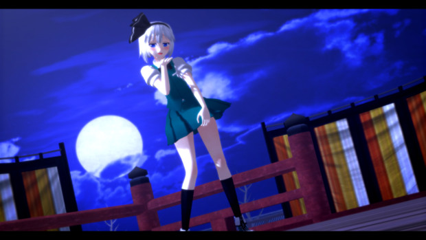 東方mmd 夜の高舞台で踊る妖夢ちゃん かわいい カッター さんのイラスト ニコニコ静画 イラスト