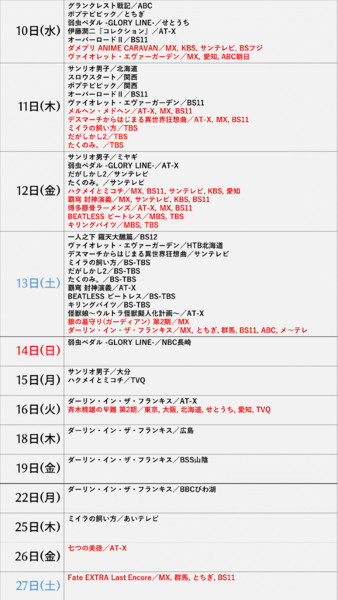 2018年冬アニメ放送日カレンダー 2 2 Mikan さんのイラスト ニコニコ静画 イラスト