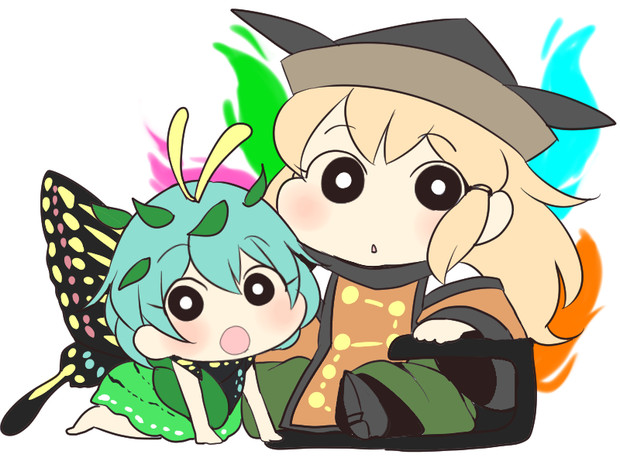クレしん風 隠岐奈とラルバ 扇城ひな さんのイラスト ニコニコ静画 イラスト