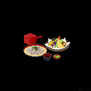 【ドット絵】天ざるそば