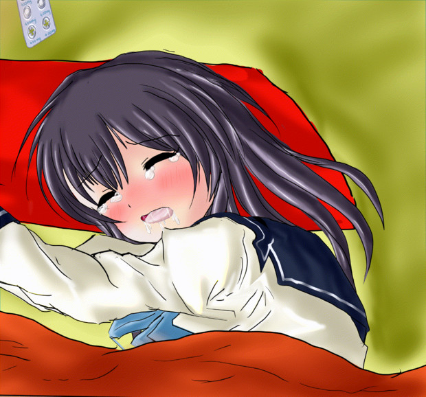 【GIFアニメ】こたつで寝ちゃった松輪ちゃんを起こしてみた。その１