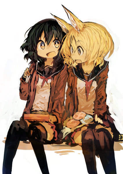 学生かばんちゃんと学生サーバル かーみん とめどない さんのイラスト ニコニコ静画 イラスト