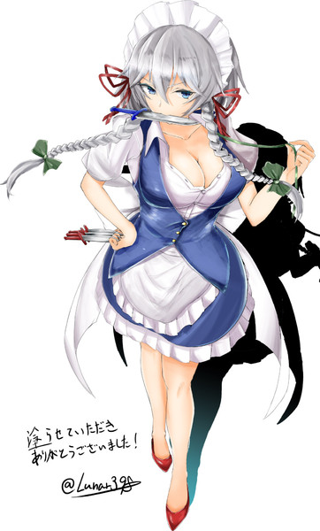 超かっこいい咲夜さん線画を塗らせていただきました るなてぃっく さんのイラスト ニコニコ静画 イラスト