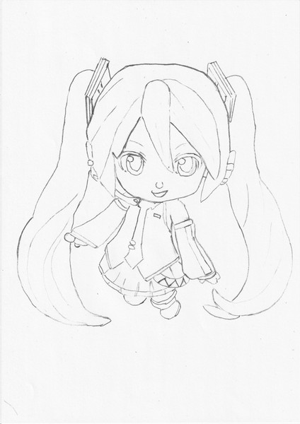 デフォルメミク ラフ 十姉妹 さんのイラスト ニコニコ静画 イラスト