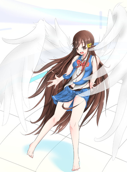 ママの髪伸ばして 羽根生えさせてみた ろり腋 さんのイラスト ニコニコ静画 イラスト