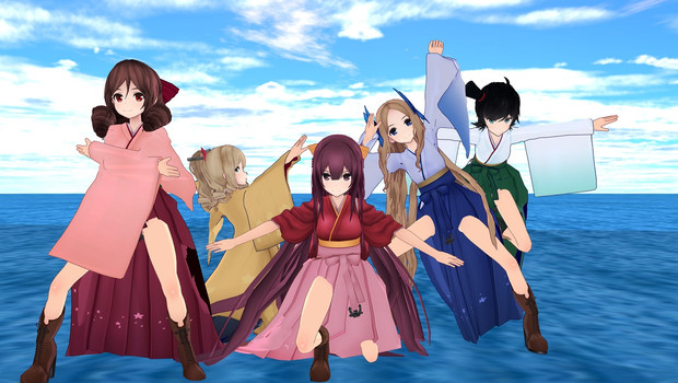 神風型姉妹にギニュー特戦隊のポーズをさせ たかった キーブ さんのイラスト ニコニコ静画 イラスト