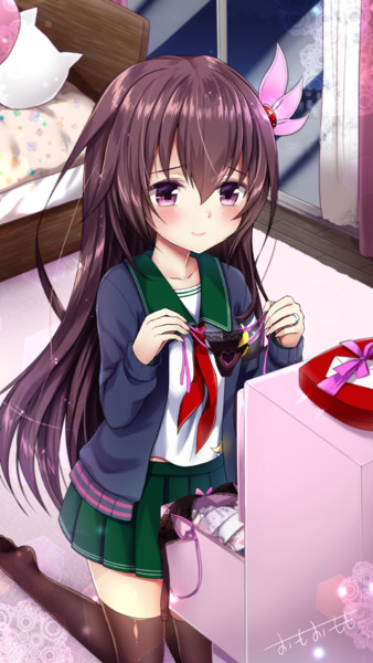 バレンタイン前夜に明日のための下着を選ぶ艦これ如月ちゃん おもおもも さんのイラスト ニコニコ静画 イラスト