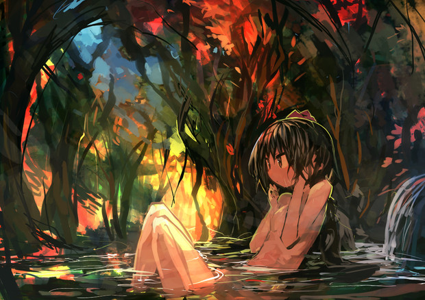 射命丸と水浴び かーみん とめどない さんのイラスト ニコニコ静画 イラスト