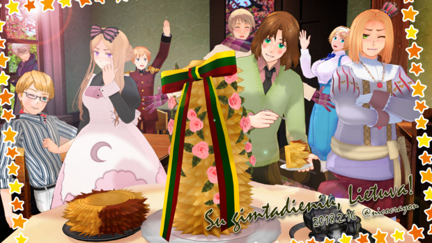 Apヘタリアmmd サコティスでお祝い リトアニア誕18 くれよん さんのイラスト ニコニコ静画 イラスト