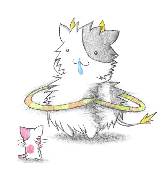 フラフープする牛ちゃん わにねこwithくまこ さんのイラスト ニコニコ静画 イラスト
