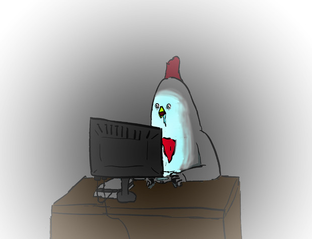 ゲームをする鳥