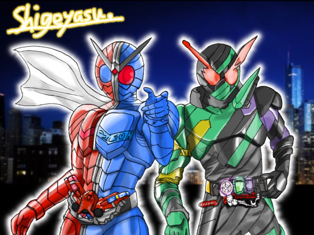 模写アレンジ 仮面ライダーw 仮面ライダービルド しげやす さんのイラスト ニコニコ静画 イラスト