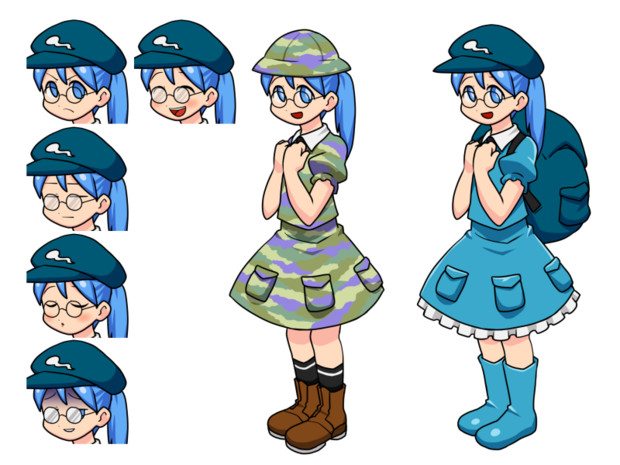 メガネっ娘モブ河童立ち絵 じくも おおいやくみ さんのイラスト ニコニコ静画 イラスト