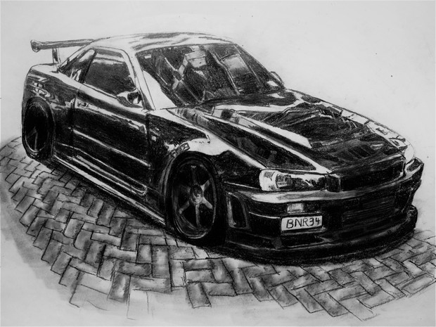 R34 Gtr Z Tune描いてみた さるちお さんのイラスト ニコニコ静画 イラスト