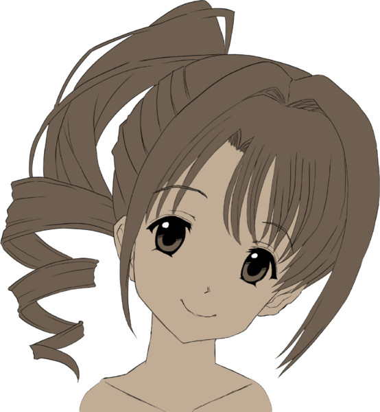 しまむー ポニテも可愛いよ 下塗り編 ニコニコ静画 イラスト