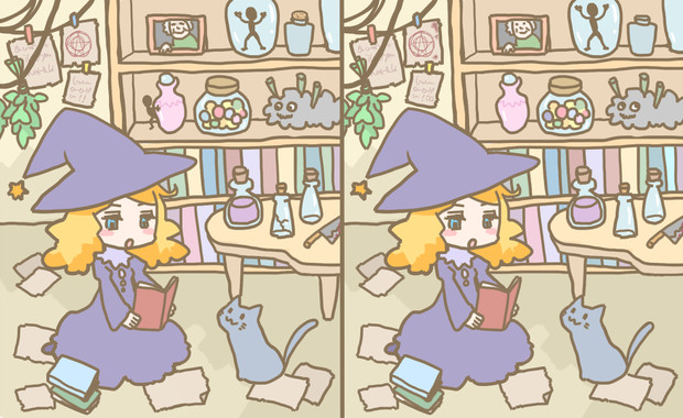 魔女の部屋で間違い探し Yunohara さんのイラスト ニコニコ静画