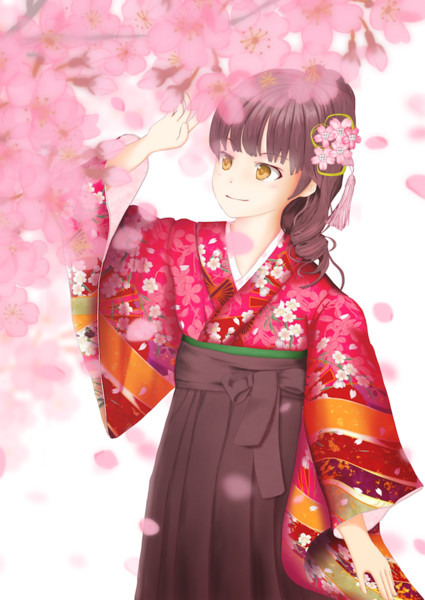 舞う桜を眺める少女 Kaito3 さんのイラスト ニコニコ静画 イラスト