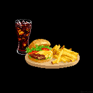 ドット絵 ハンバーガーセット Zima さんのイラスト ニコニコ静画 イラスト